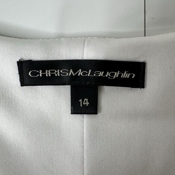 Chris McLaughlin White Lace Dress Womens Sz 14 Bachelorette Party Beach Boho - Picture 5 of 14